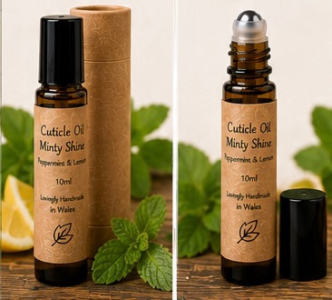 Natural Cuticle Oil | Minty Shine | Peppermint & Lemon Nail Oil | Vegan Nail Care | Handmade in Wales