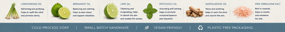 Calm Waters Handmade Soap | Lemongrass, Bergamot & Lime Soap | Cold Process Soap | Handmade in Wales