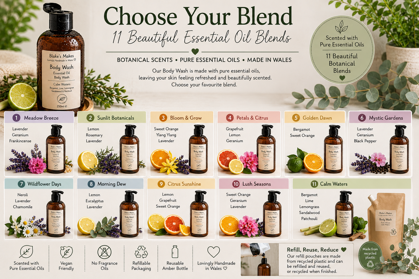 Essential Oil Body Wash – 250ml