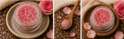 Rose Sugar Lip Scrub | Vegan Lip Exfoliator | Natural Floral Lip Care | Handmade Skincare | Handmade in Wales