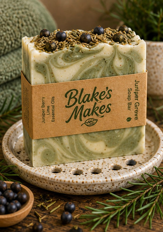 Juniper Grove Natural Soap | Handmade Cold Process Soap | Juniper Berry & Lime Essential Oils | Palm Oil Free Soap | Vegan Friendly Gift