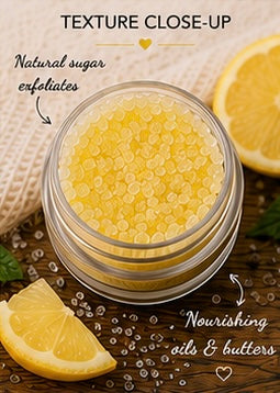 Lemon Sugar Lip Scrub | Vegan Lip Exfoliator | Calming Natural Lip Care | Handmade Skincare | Handmade in Wales (Copy)