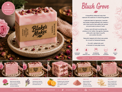 Blush Grove Handmade Soap | Peppermint, Sweet Orange & Rosemary Soap | Cold Process Soap | Natural Vegan Soap | Palm Oil Free | Handmade in Wales