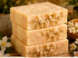 Jasmine Meadow Handmade Soap | Jasmine, Bergamot, Sweet Orange, Grapefruit & Cedarwood Soap | Floral Cold Process Soap | Handmade in Wales