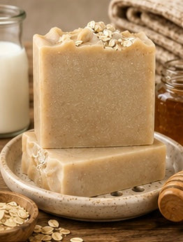 Oat & Honey Handmade Soap | Sweet Orange, Cedarwood & Frankincense | Natural Cold Process Soap | Local Honey | Handmade in Wales
