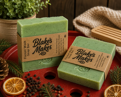 Forest Walk Handmade Soap | Pine, Sweet Orange, Cedarwood & Black Pepper Soap | Coconut Milk Cold Process Soap | Woodland Soap | Handmade in Wales