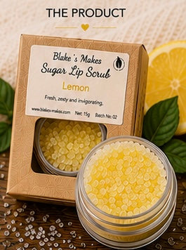 Lemon Sugar Lip Scrub | Vegan Lip Exfoliator | Calming Natural Lip Care | Handmade Skincare | Handmade in Wales (Copy)