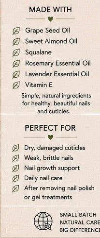 Natural Cuticle Oil | Herbal Repair | Rosemary & Lavender Nail Oil | Vegan Nail Care | Handmade in Wales