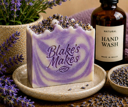 Lavender Fields Handmade Soap | Lavender, Geranium, Neroli & Ylang Ylang Soap | Cold Process Soap | Floral Essential Oil Soap | Handmade in Wales