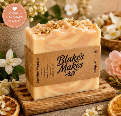 Jasmine Meadow Handmade Soap | Jasmine, Bergamot, Sweet Orange, Grapefruit & Cedarwood Soap | Floral Cold Process Soap | Handmade in Wales