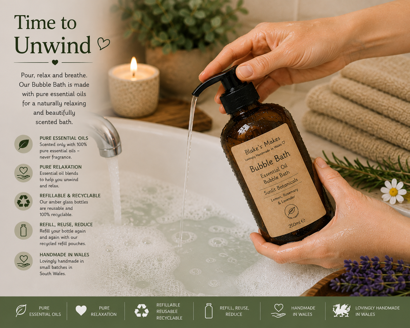 Essential Oil Bubble Bath – 250ml