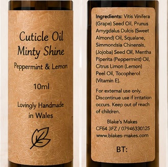 Natural Cuticle Oil | Minty Shine | Peppermint & Lemon Nail Oil | Vegan Nail Care | Handmade in Wales