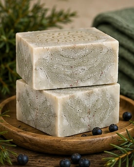 Juniper Grove Natural Soap | Handmade Cold Process Soap | Juniper Berry & Lime Essential Oils | Palm Oil Free Soap | Vegan Friendly Gift
