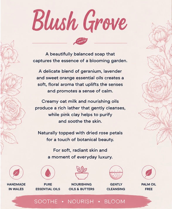 Blush Grove Handmade Soap | Peppermint, Sweet Orange & Rosemary Soap | Cold Process Soap | Natural Vegan Soap | Palm Oil Free | Handmade in Wales