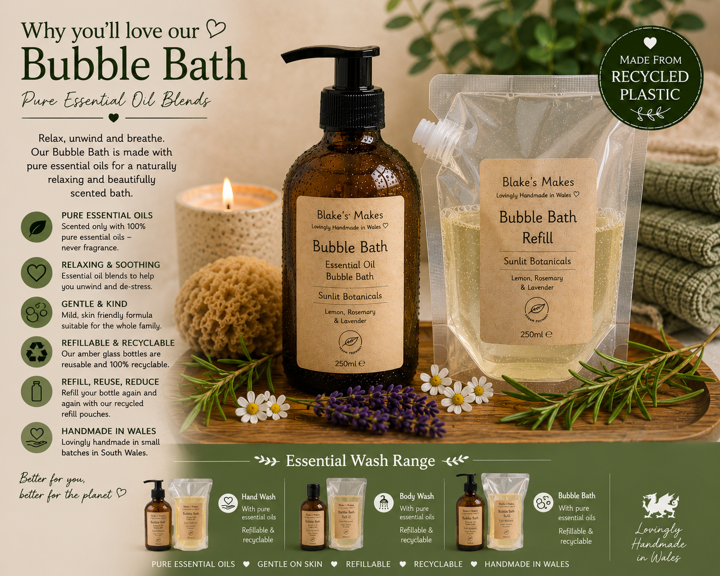 Essential Oil Bubble Bath – 250ml