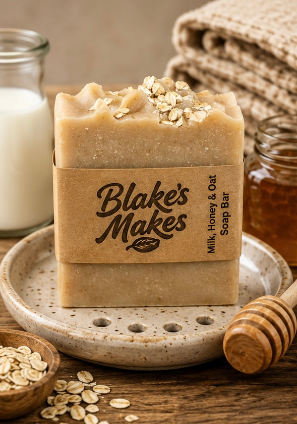 Oat & Honey Handmade Soap | Sweet Orange, Cedarwood & Frankincense | Natural Cold Process Soap | Local Honey | Handmade in Wales