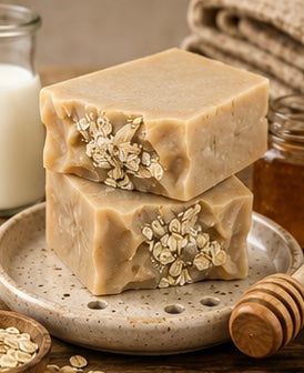Oat & Honey Handmade Soap | Sweet Orange, Cedarwood & Frankincense | Natural Cold Process Soap | Local Honey | Handmade in Wales