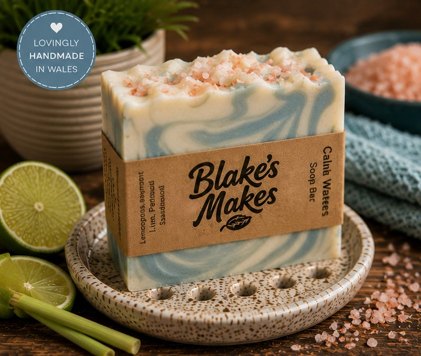 Calm Waters Handmade Soap | Lemongrass, Bergamot & Lime Soap | Cold Process Soap | Handmade in Wales