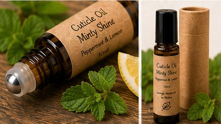 Natural Cuticle Oil | Minty Shine | Peppermint & Lemon Nail Oil | Vegan Nail Care | Handmade in Wales