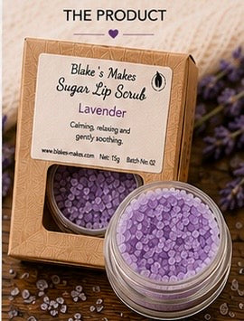 Lavender Sugar Lip Scrub | Vegan Lip Exfoliator | Calming Natural Lip Care | Handmade Skincare | Handmade in Wales