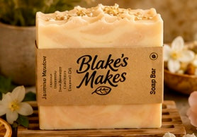 Jasmine Meadow Handmade Soap | Jasmine, Bergamot, Sweet Orange, Grapefruit & Cedarwood Soap | Floral Cold Process Soap | Handmade in Wales