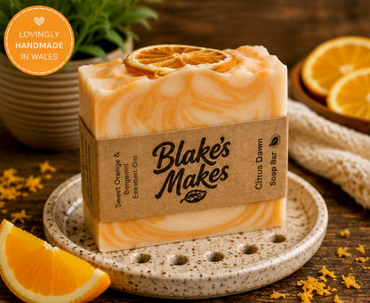 Citrus Dawn Handmade Soap | Sweet Orange & Bergamot Soap | Coconut Milk Cold Process Soap | Citrus Essential Oil Soap | Handmade in Wales