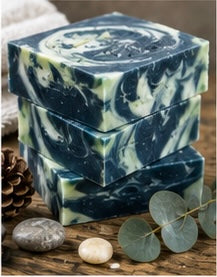 Deep Tide Handmade Soap | Pine, Spearmint, Basil & Eucalyptus Soap | Cold Process Soap | Natural Vegan Soap | Palm Oil Free | Handmade in Wales