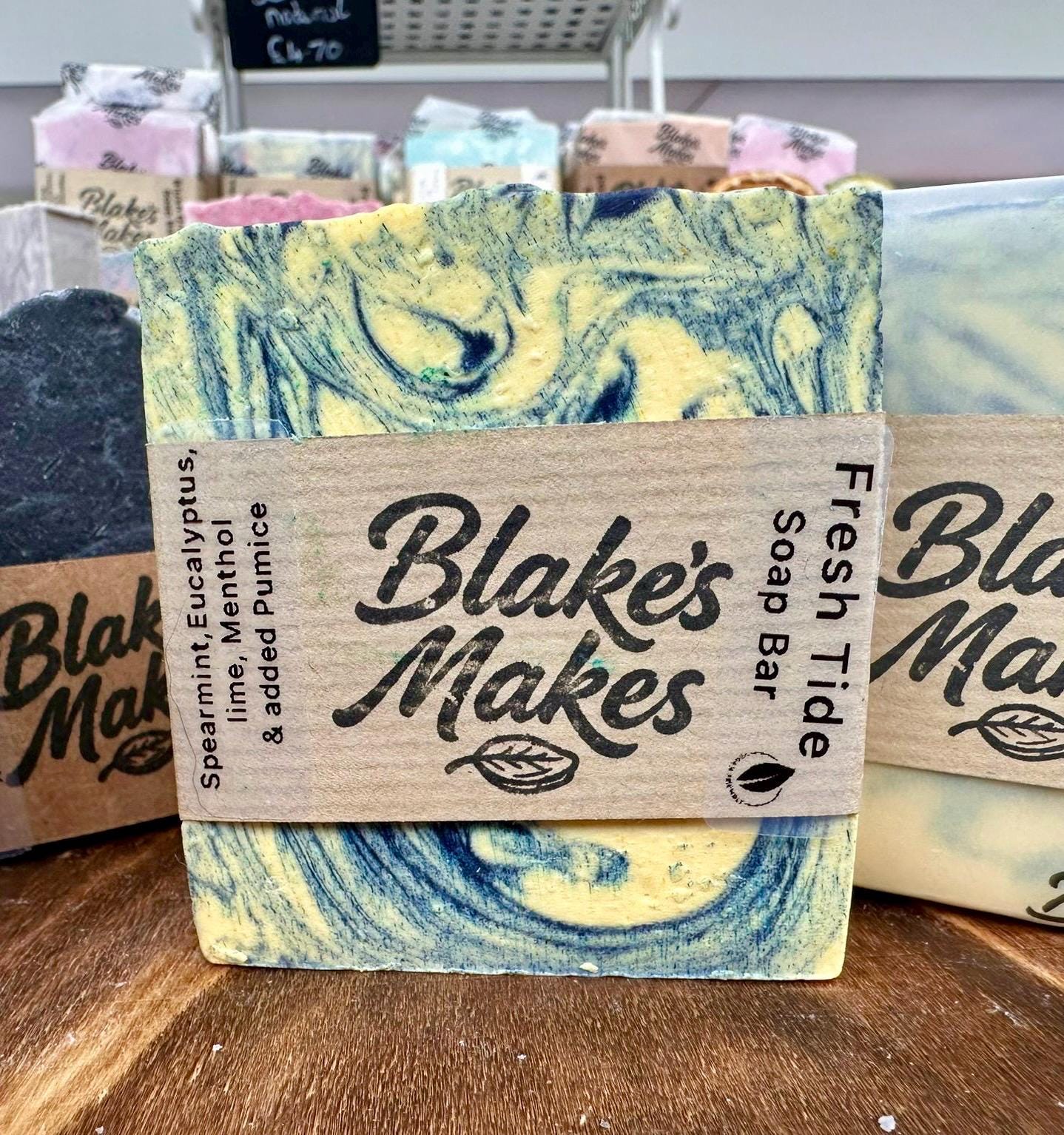 Fresh Tide Handmade Soap| Peppermint, Eucalyptus & Lime Soap| Cooling Exfoliating Soap| Cold Process Soap| Palm Oil Free | Handmade in Wales
