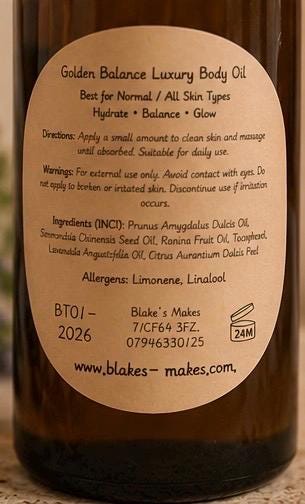 Restore Balance. Luxury Body Oil | Sweet Orange & Lavender | Natural Body Moisturiser | All Skin Types | Handmade in Wales | Vegan Friendly