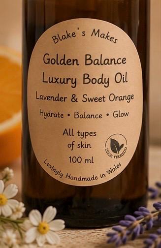 Restore Balance. Luxury Body Oil | Sweet Orange & Lavender | Natural Body Moisturiser | All Skin Types | Handmade in Wales | Vegan Friendly