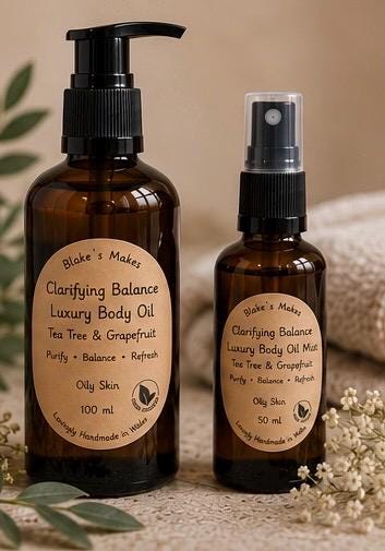 Clarifying Balance Body Oil | Tea Tree Grapefruit, Lightweight Hydration (100 ml)