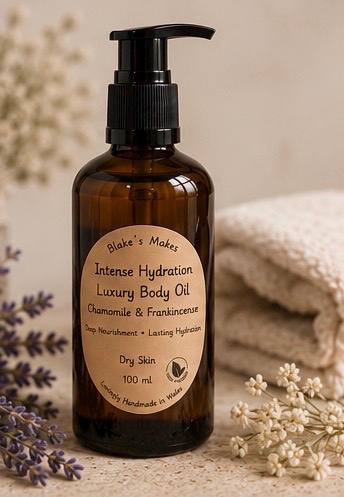 Intense Hydration.Luxury Body Oil | Frankincense & Chamomile | Dry Skin Moisturiser | Deep Hydration | Handmade in Wales