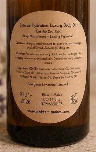Intense Hydration.Luxury Body Oil | Frankincense & Chamomile | Dry Skin Moisturiser | Deep Hydration | Handmade in Wales