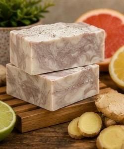 Citrus Root Handmade Soap | Cold Process Soap with Grapefruit, Bergamot & Ginger | Palm Oil Free Natural Soap | Handmade in Wales