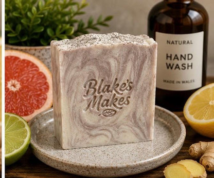 Citrus Root Handmade Soap | Cold Process Soap with Grapefruit, Bergamot & Ginger | Palm Oil Free Natural Soap | Handmade in Wales