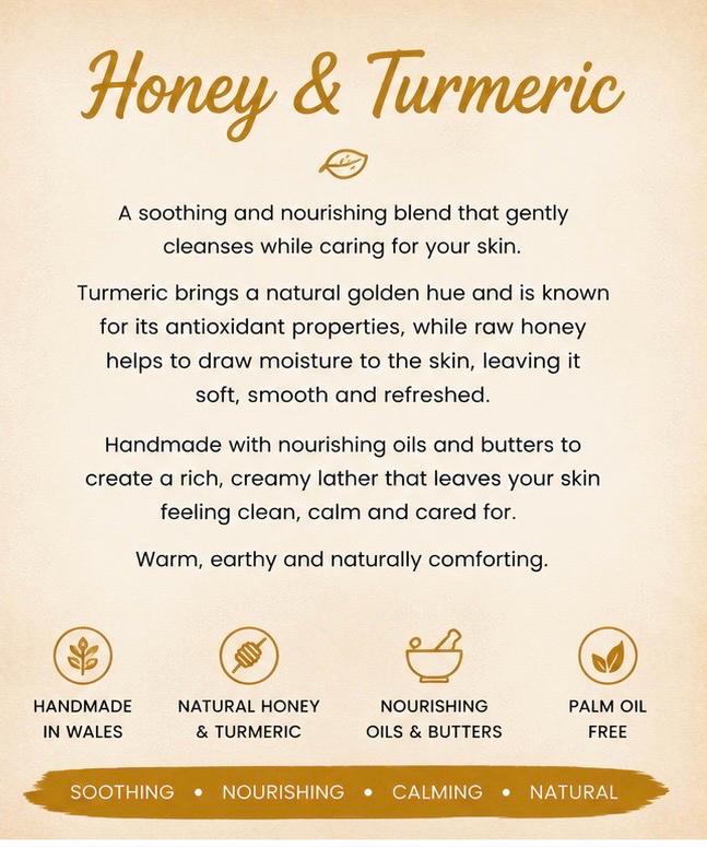 Turmeric & Honey Handmade Soap | Natural Honey Cold Process Soap | Handmade in Wales