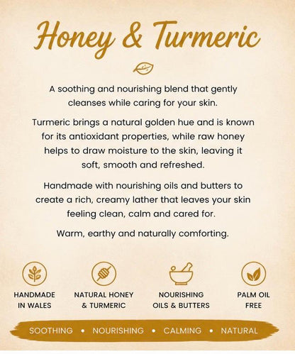 Turmeric & Honey Handmade Soap | Natural Honey Cold Process Soap | Handmade in Wales