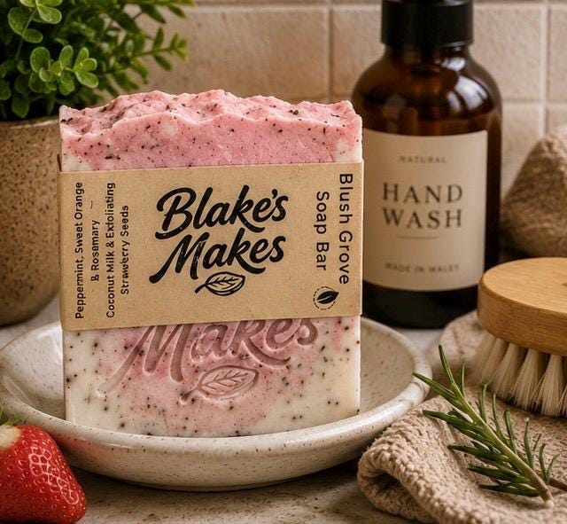 Blush Grove Handmade Soap | Peppermint, Sweet Orange & Rosemary Soap | Cold Process Soap | Natural Vegan Soap | Palm Oil Free |