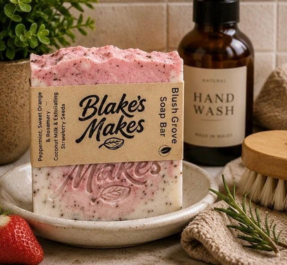 Blush Grove Handmade Soap | Peppermint, Sweet Orange & Rosemary Soap | Cold Process Soap | Natural Vegan Soap | Palm Oil Free |