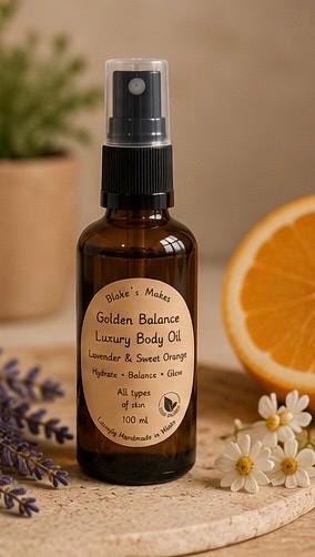 Restore Balance. Luxury Body Oil | Sweet Orange & Lavender | Natural Body Moisturiser | All Skin Types | Handmade in Wales | Vegan Friendly