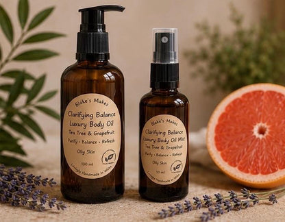 Clarifying Balance Body Oil | Tea Tree Grapefruit, Lightweight Hydration (100 ml)