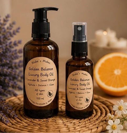 Restore Balance. Luxury Body Oil | Sweet Orange & Lavender | Natural Body Moisturiser | All Skin Types | Handmade in Wales | Vegan Friendly