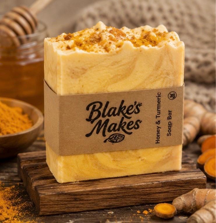 Turmeric & Honey Handmade Soap | Natural Honey Cold Process Soap | Handmade in Wales