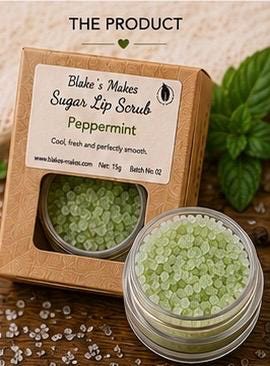 Peppermint Sugar Lip Scrub | Vegan Lip Exfoliator | Natural Citrus Lip Care | Handmade Skincare |