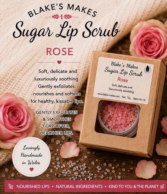 Rose Sugar Lip Scrub | Vegan Lip Exfoliator | Natural Citrus Lip Care | Handmade Skincare |