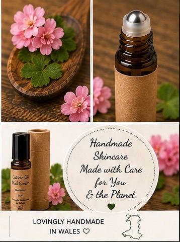 Natural Cuticle Oil | Nail Garden | Geranium Nail Oil | Vegan Cuticle Treatment | Handmade in Wales