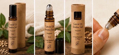 Natural Cuticle Oil | Sensitive Soul | Unscented Nail & Cuticle Oil | Vegan Nail Care | Roller Bottle | Handmade in Wales