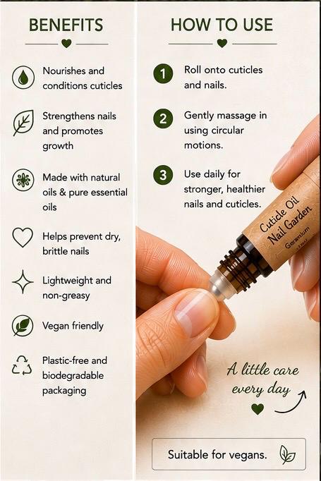 Natural Cuticle Oil | Sensitive Soul | Unscented Nail & Cuticle Oil | Vegan Nail Care | Roller Bottle | Handmade in Wales