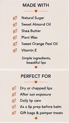 Warm Citrus Sugar Lip Scrub | Vegan Lip Exfoliator | Natural Citrus Lip Care | Handmade Skincare |