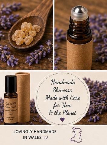 Natural Cuticle Oil | Calm Hands | Lavender & Frankincense Nail Oil | Vegan Cuticle Treatment | Handmade in Wales